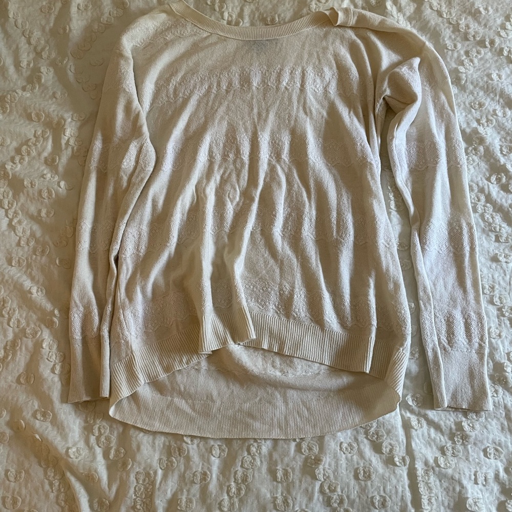 American Eagle Cream Lace Sweater